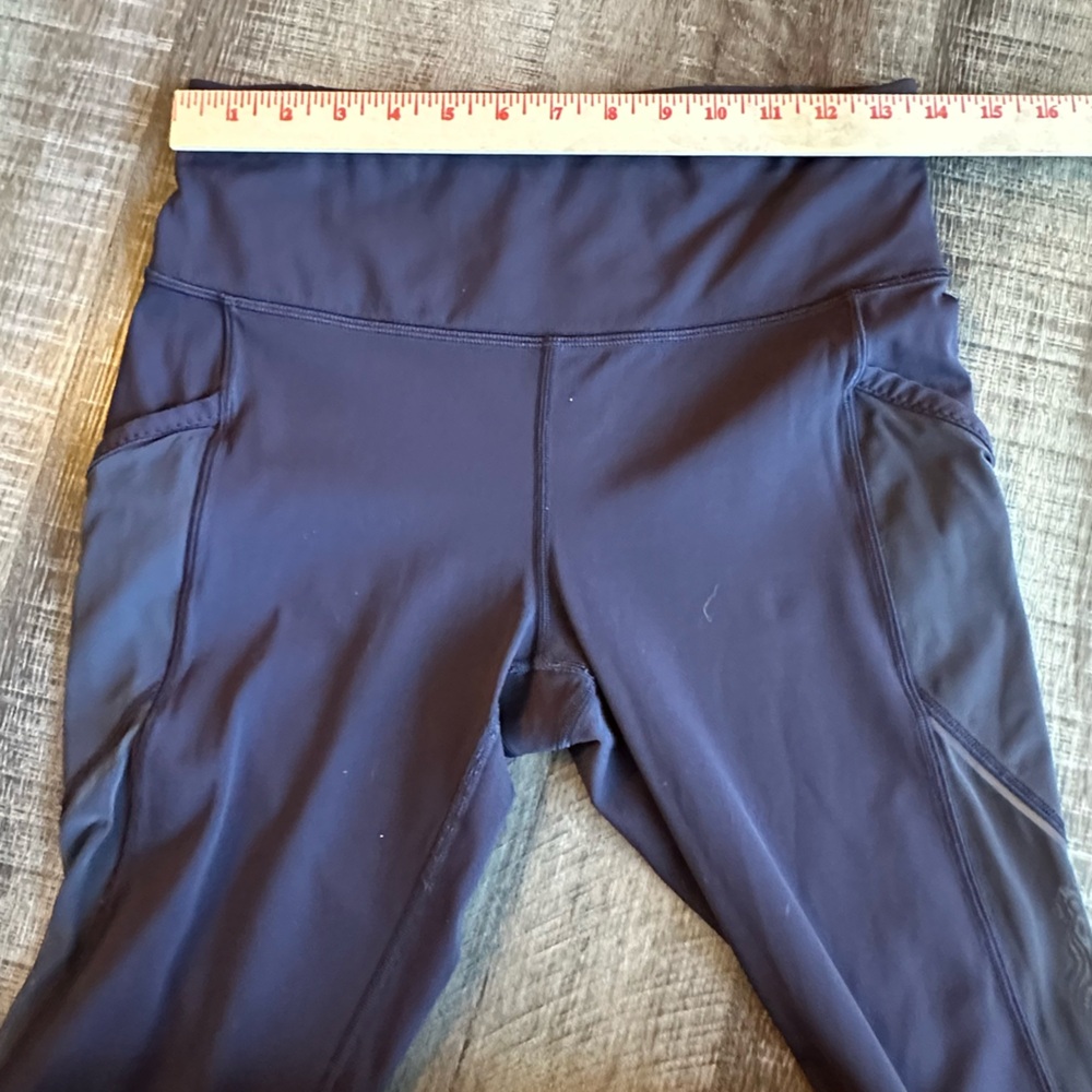 lululemon athletica Leggings Women’s 8 Dark‎ Purple Cropped with Sheer Panels - Picture 6 of 8